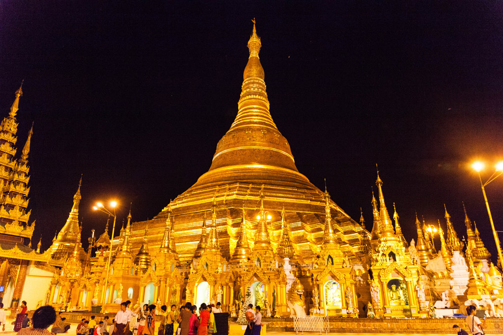 Shwedagon Pagoda at Yangon in Myanmar