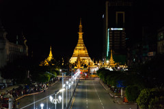 The Sule Pagoda at Yangon in Myanmar