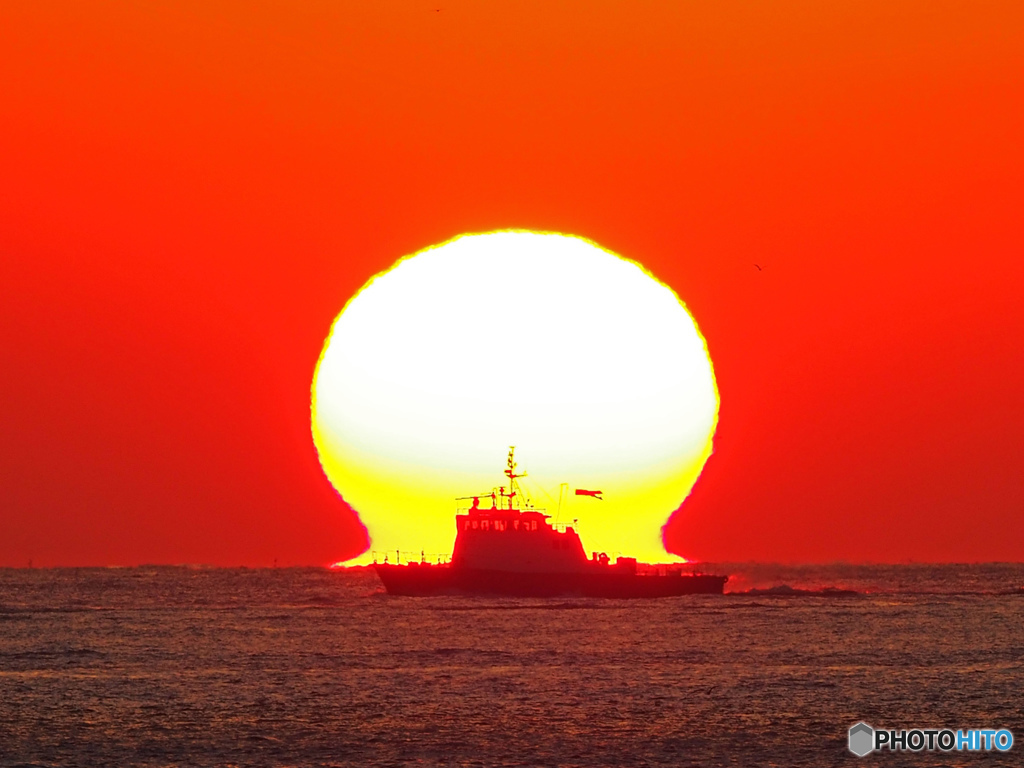 明石海峡の夕陽④