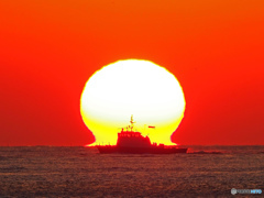 明石海峡の夕陽④