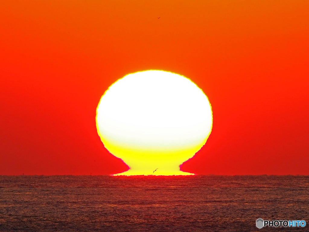 明石海峡の夕陽③