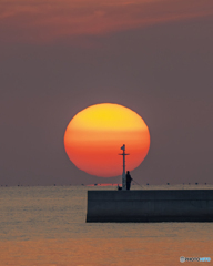 だるま夕日間近②