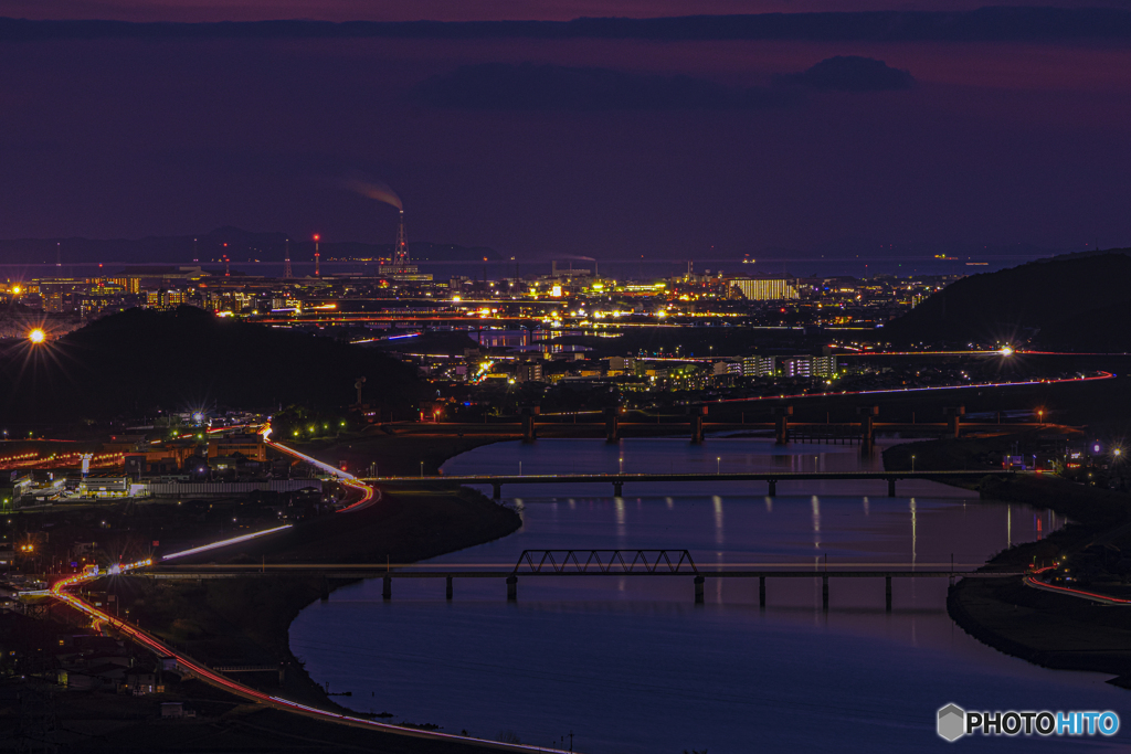 加古川線と夜景