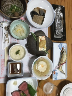 椎葉村、陣屋の里 旅館の夕食