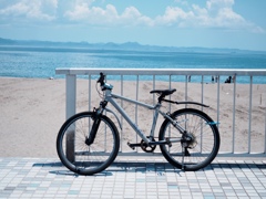 海と自転車