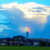 積乱雲に虹