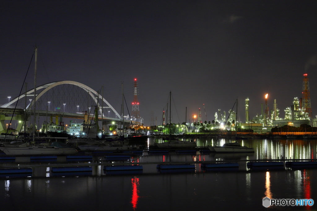 大阪府堺市浜寺大橋 工場夜景