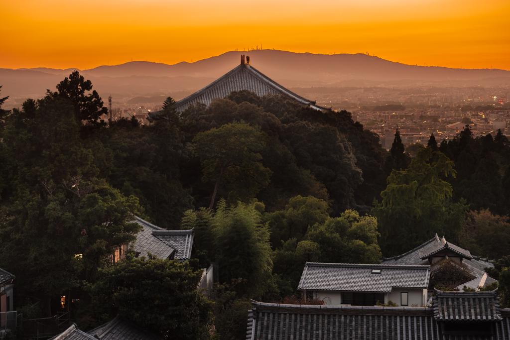 奈良盆地 夕暮れ