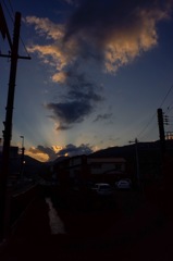 風祭の夕焼け
