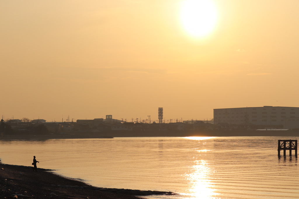 海辺の夕日