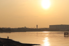海辺の夕日