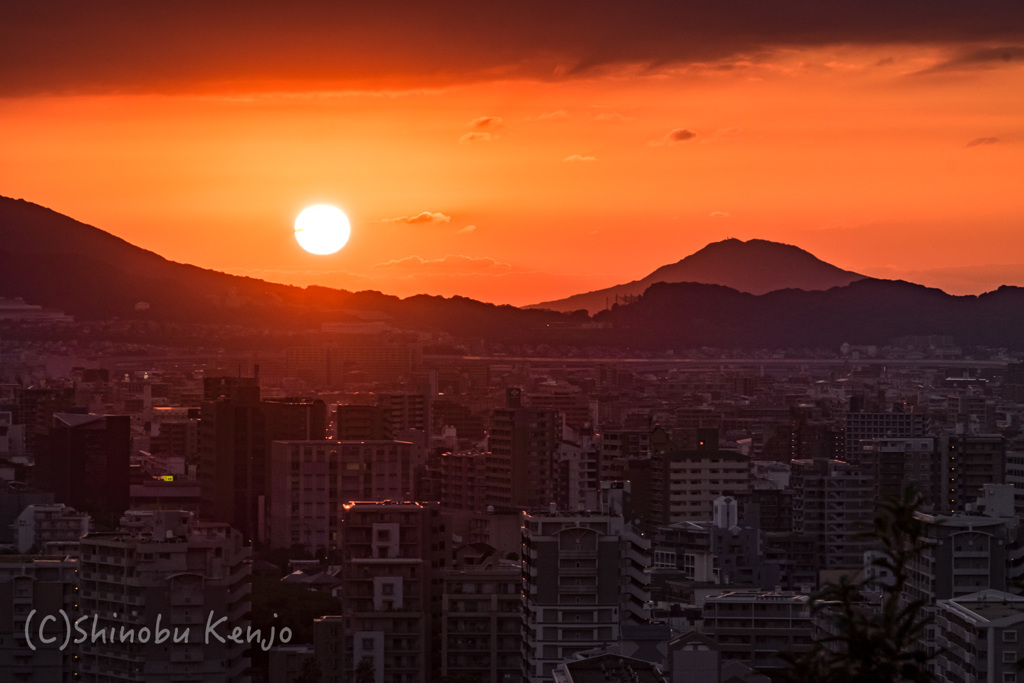 昨日の夕日
