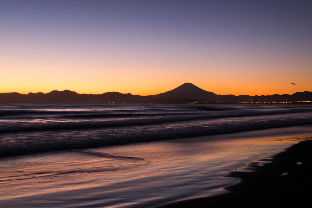 片瀬西浜夕景