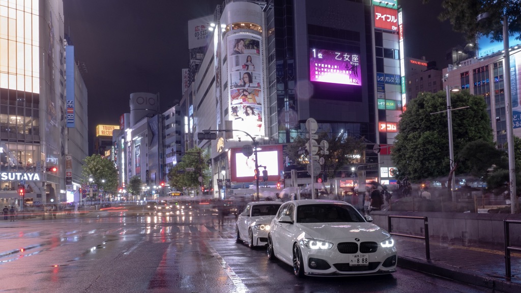 Shibuya scrambles cross road