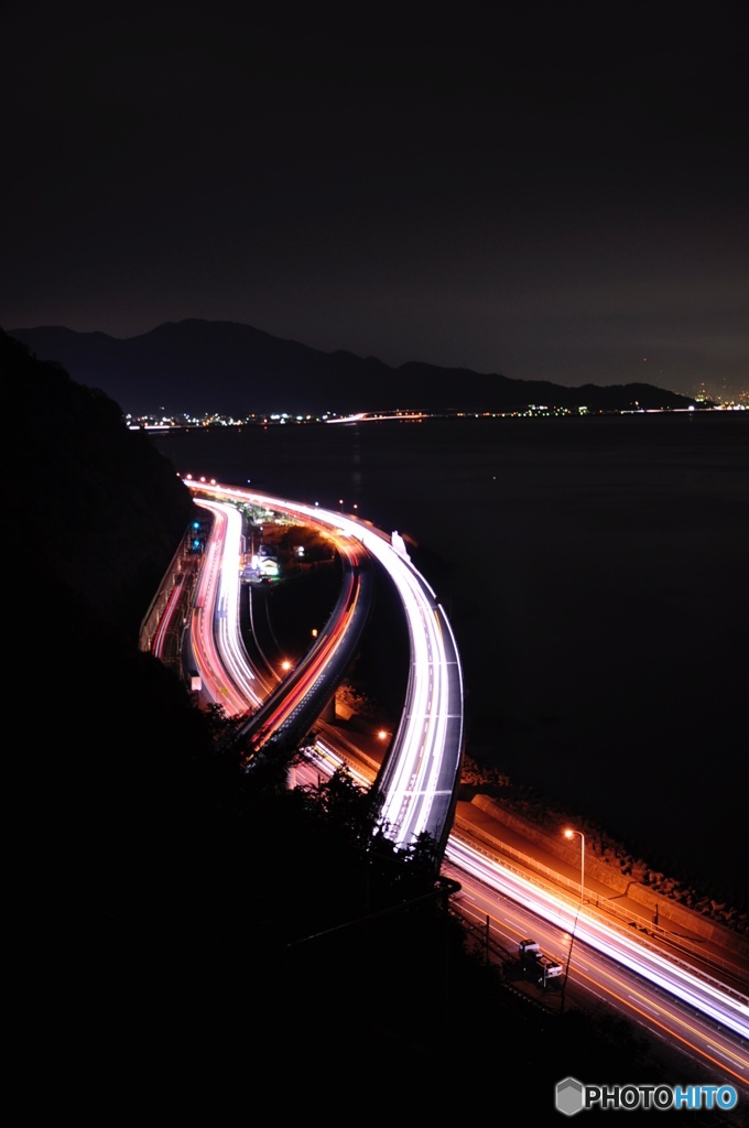夜景，道
