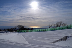 海が見えるスキー場