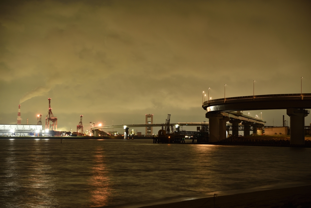 干潟からの夜景