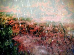 水面に油絵の如く描かれた秋2