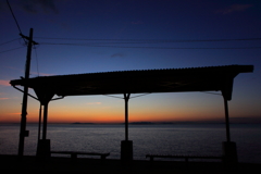 下灘駅の夕暮れ