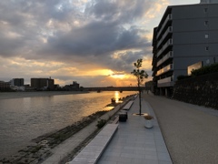 長良川の夕陽