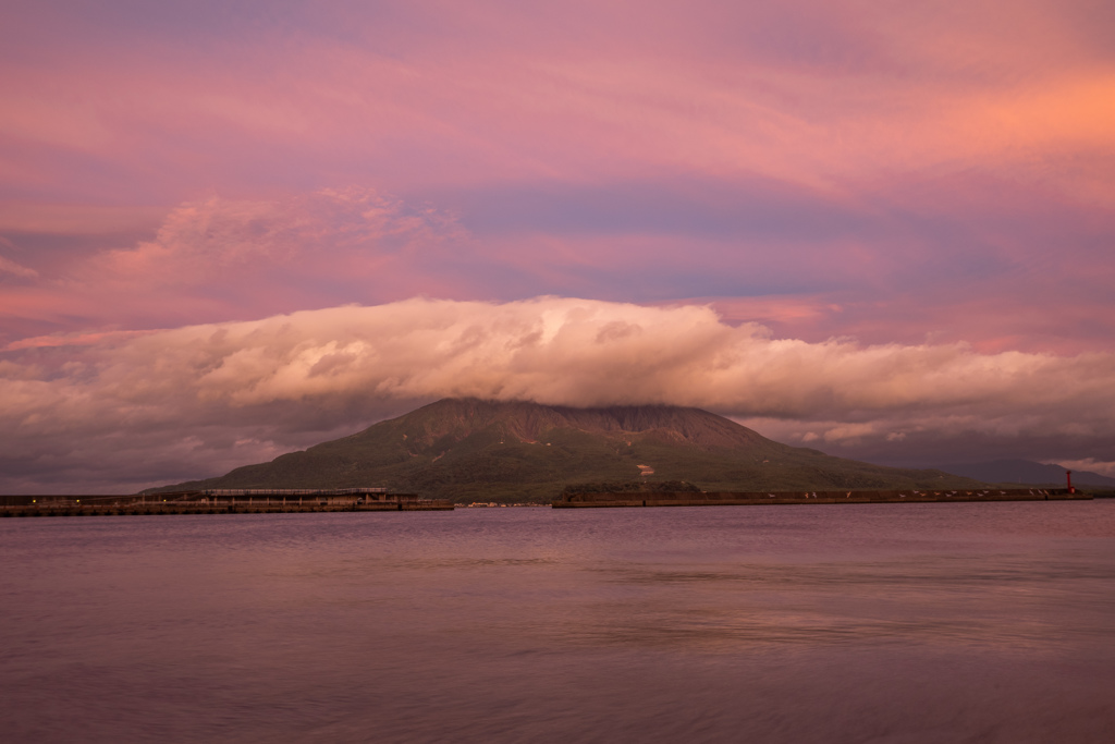 台風後の桜島