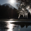 氷柱と富士山