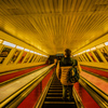 ブダペストの地下鉄のエスカレータ