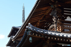 法隆寺　金堂　五重塔