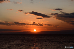伊豆半島に沈む太陽