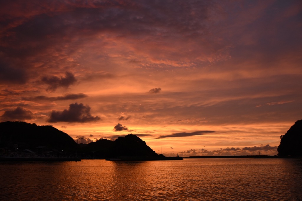 奥城崎の夕焼け