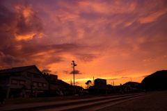 田舎の夕焼け空