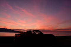 今日の夕空と愛車