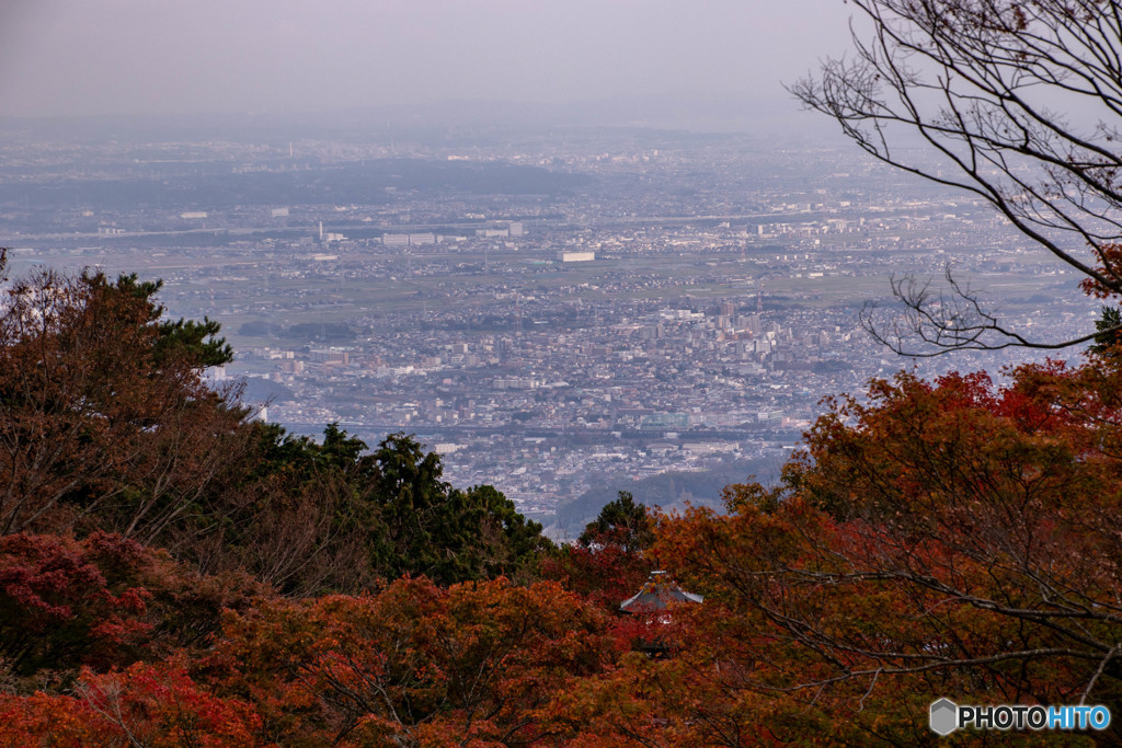 大山 紅葉 眺望
