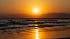  片瀬海岸夕日
