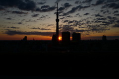 夜明けと東京スカイツリー