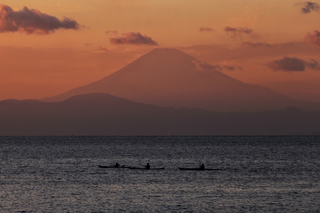 富士山を見ながら