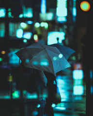 傘+雨+夜