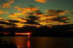 去年最後の夕日