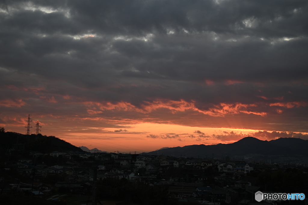 洗濯物を取り込みながら