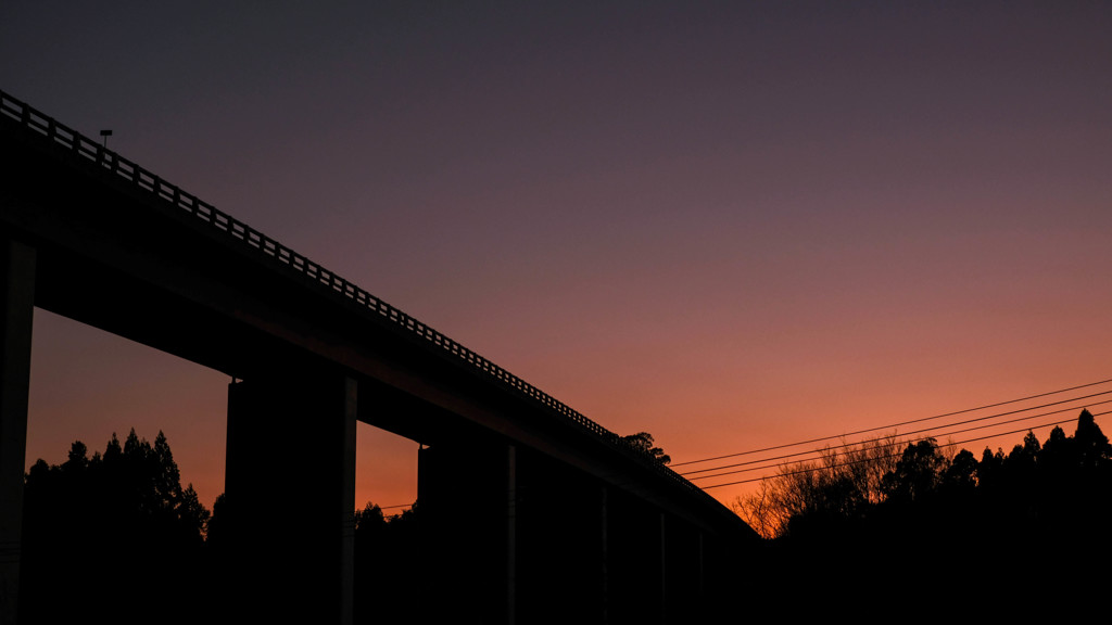 high way at the sunset