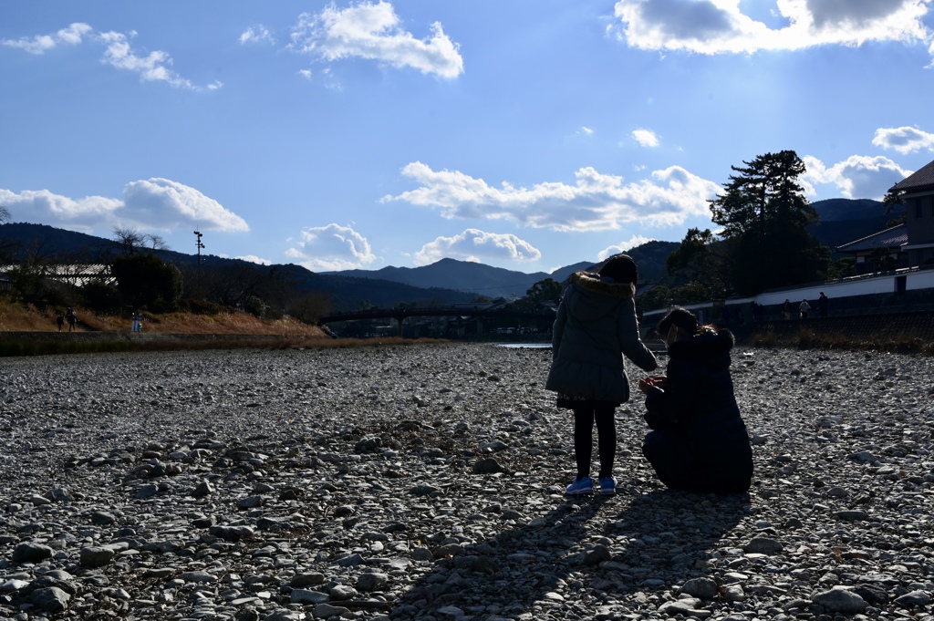 河川敷にて