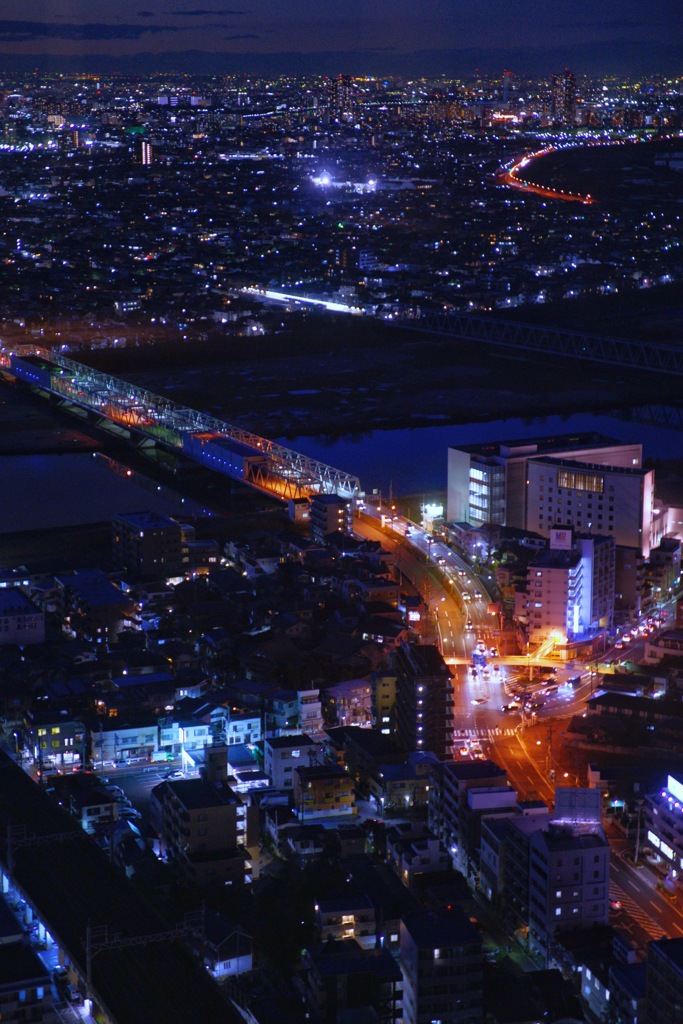 市川上空より