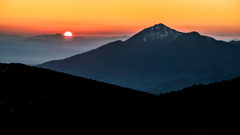 磐梯山の夕日