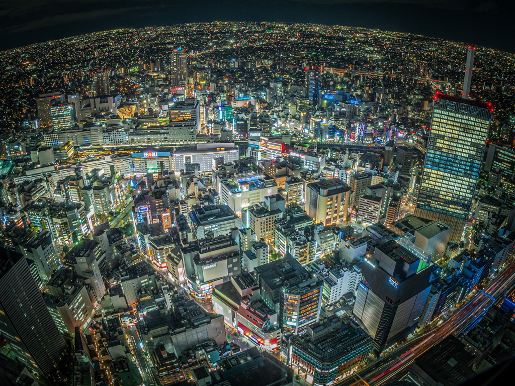 池袋夜景　魚眼ver