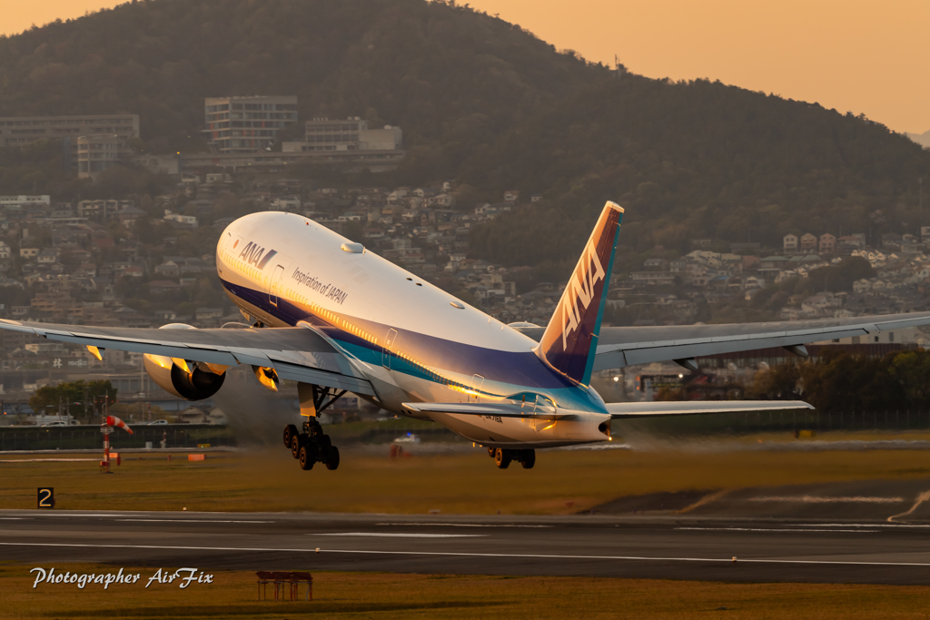 ANA JA718A 夕焼け