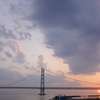 明石海峡に沈む夕日