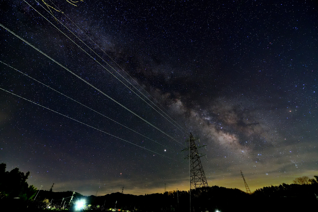 送電線が邪魔