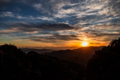 鳳来寺山パークウェイからの夕陽①