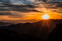 鳳来寺山パークウェイからの夕陽④