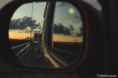 ミラー越しのサンセット